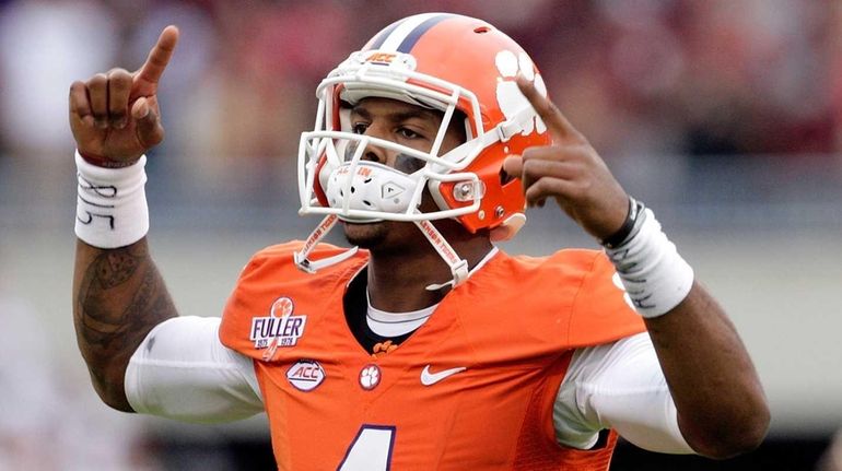 For Men Clemson National Championship #4 DeShaun Watson Orange