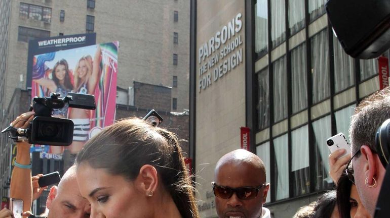 Katie Holmes leaves a TV studio in Times Square in...