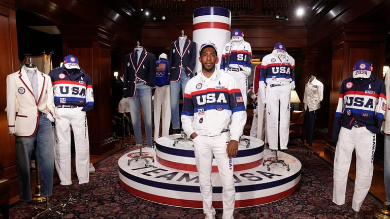 Olympic athlete Jamal Hill models the Team USA Paris Olympics...
