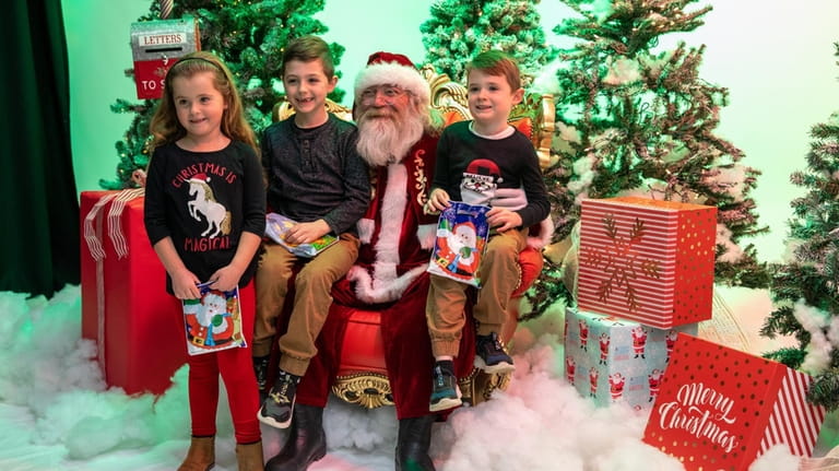 From left, siblings Zoey Hansson, 5, Jackson Hansson, 7, and...