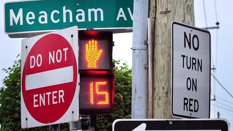 Photo of some of the traffic signs and signals at...