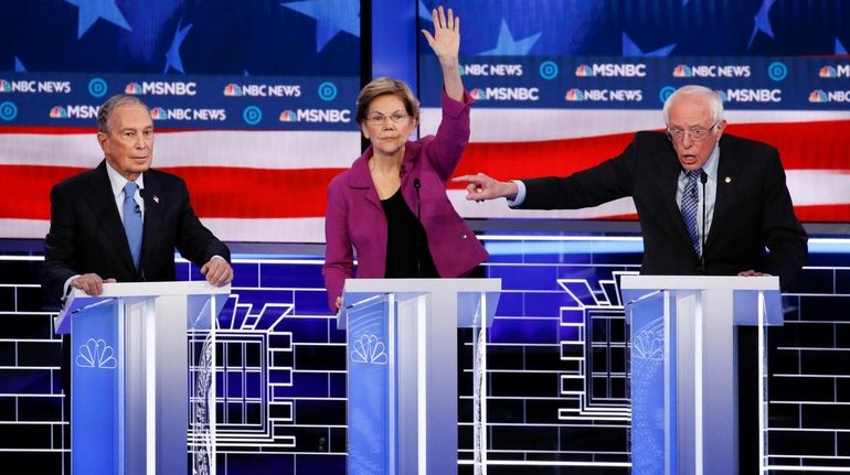 From left, Democratic presidential candidates, former New York City Mayor...