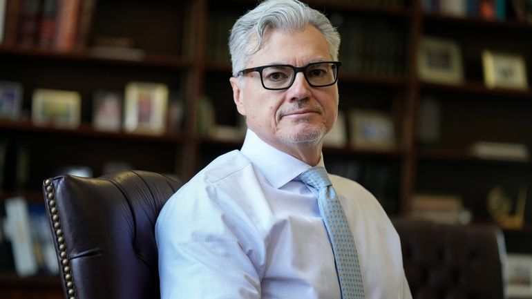 Judge Juan M. Merchan poses in his chambers in New...