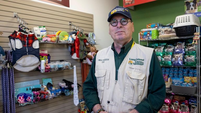 Paule Pachter, CEO of Long Island Cares, inside Baxter’s Pantry...