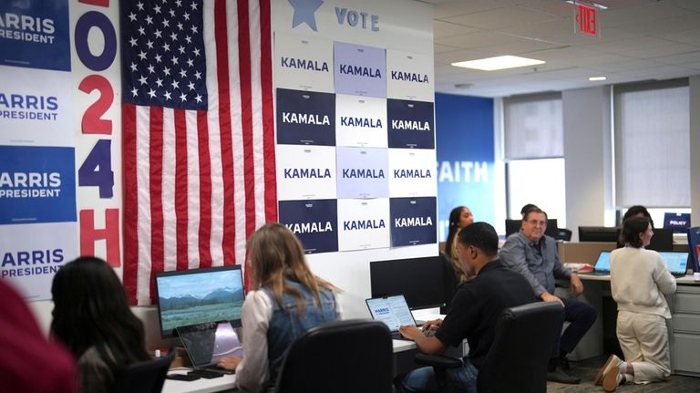 Vice President Kamala Harris' campaign headquarters are seen in Wilmington,...