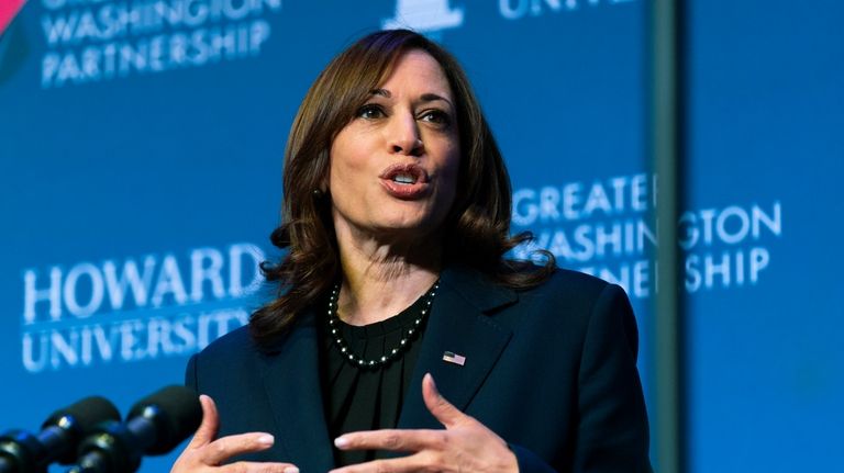 Vice President Kamala Harris speaks at Howard University in Washington,...