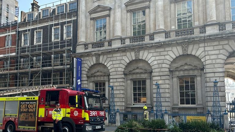 Emergency services outside Somerset House in central London. Saturday Aug....