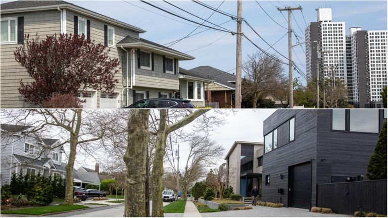 Homes along Granada Lane, top, and Putnam Boulevard in Atlantic...