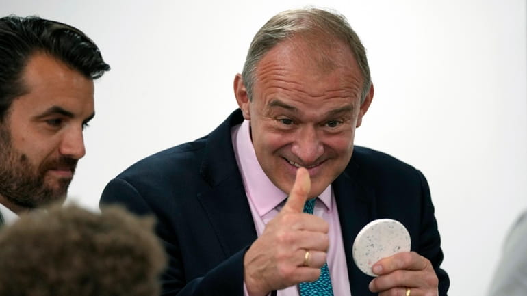 Liberal Democrats leader Sir Ed Davey, attends the General Election...