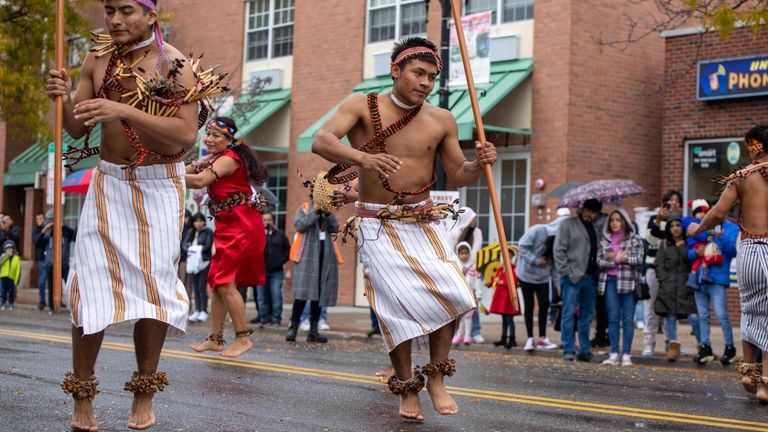 Dancers perform during Patchogue Village's first Hispanic Cultural Heritage Parade...