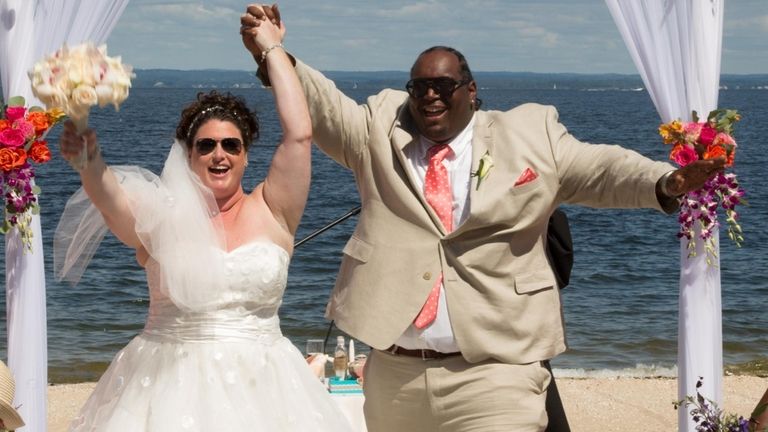 Adeline and Lawrence Anderson of South Farmingdale on their wedding...