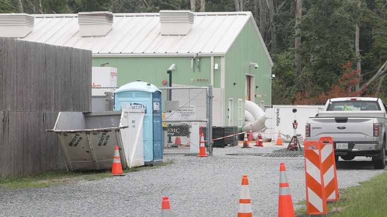 A lithium-ion battery storage facility substation at 18 Cove Hollow...