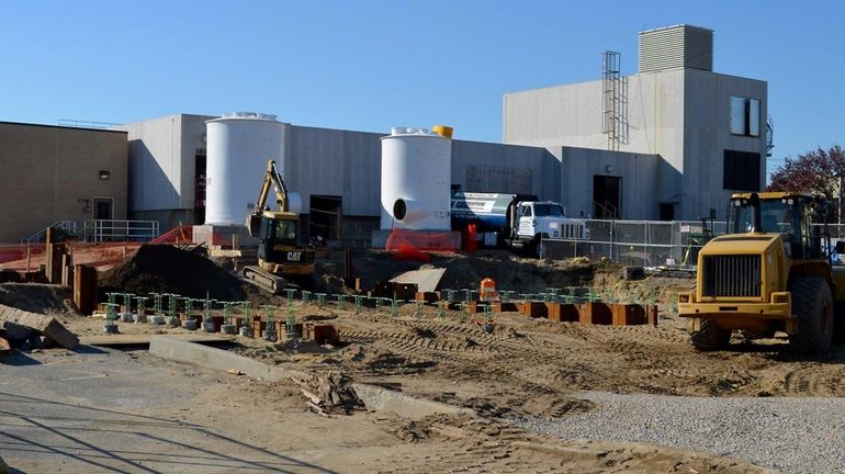 Work at the Bay Park Sewage Treatment Plant in East...