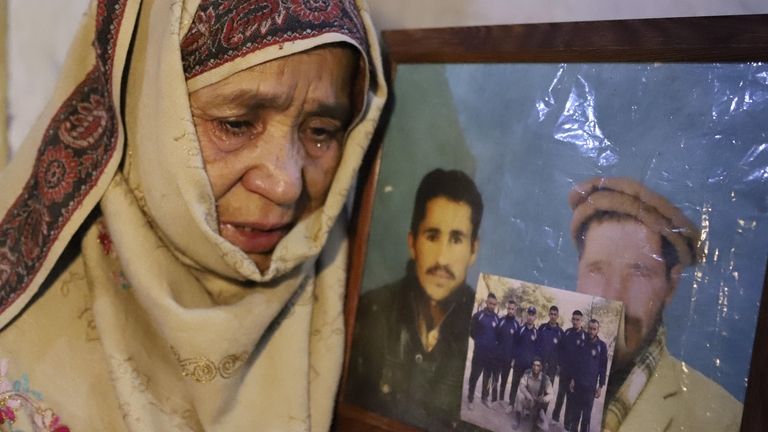 Mother of Mohammed Hassan, a Pakistani porter who was died...