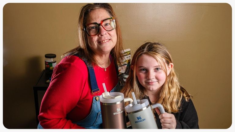 Tara Johnson and her daughter Keeva, 10, with their Stanley...