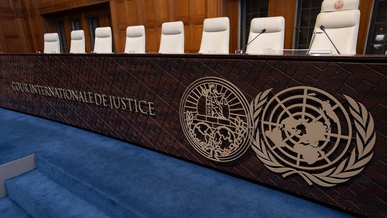 Seats of the judges at the International Court of Justice,...