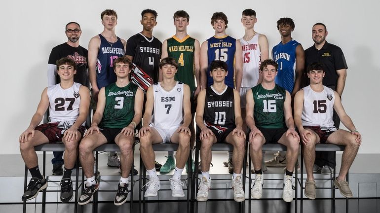 The All-Long Island boys volleyball first team at Newsday studios...