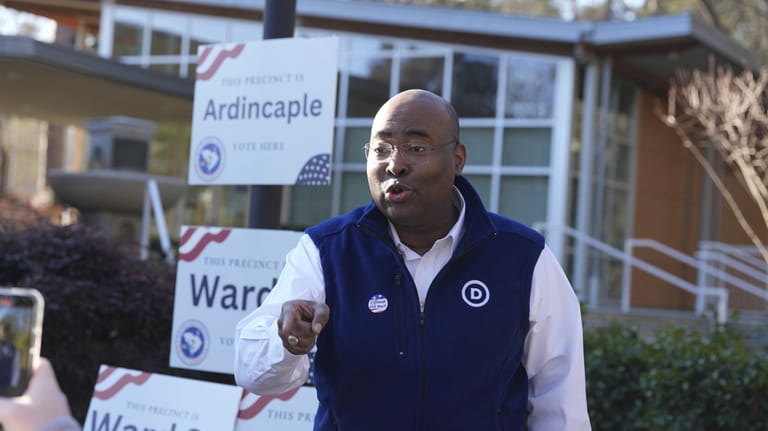 Democratic National Committee Chairman Jaime Harrison films a video encouraging...