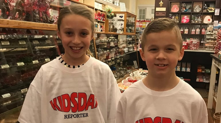 Kidsday reporters Aniela Marino and Connor Batterberry of Cherry Avenue Elementary School,...