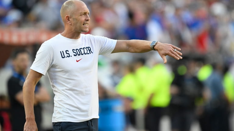 Coach Gregg Berhalter of the United States directs his players...