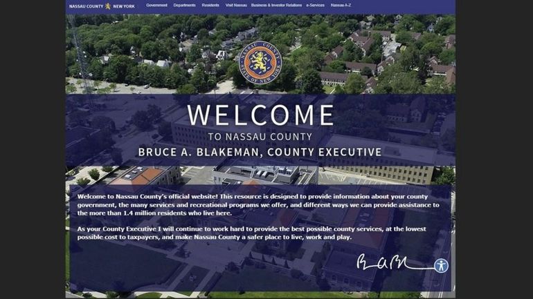 Nassau County's website was down for hours Thursday. The office did...