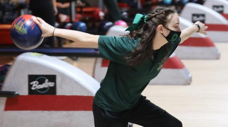 Cassie Edwards from Longwood competes at the Suffolk bowling team championships at...