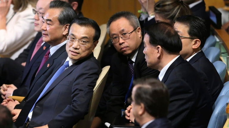 Chinese Premier Li Keqiang, second from left, at the UN...