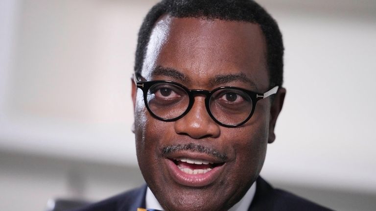 Akinwumi Adesina, President African development bank, speaks during an interview...