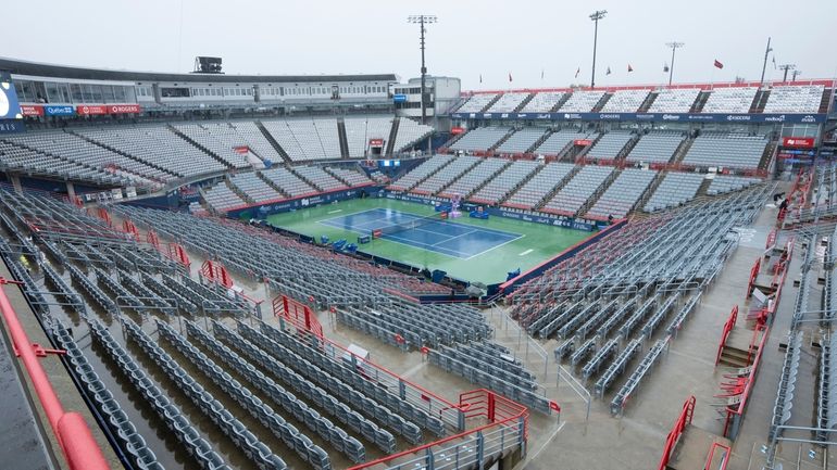 Stands sit empty as rain forced the cancelation of matches...