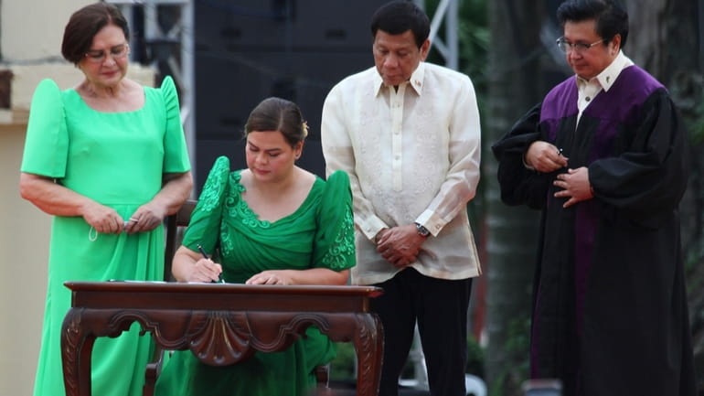 Sara Duterte, daughter of outgoing populist president of the Philippines,...