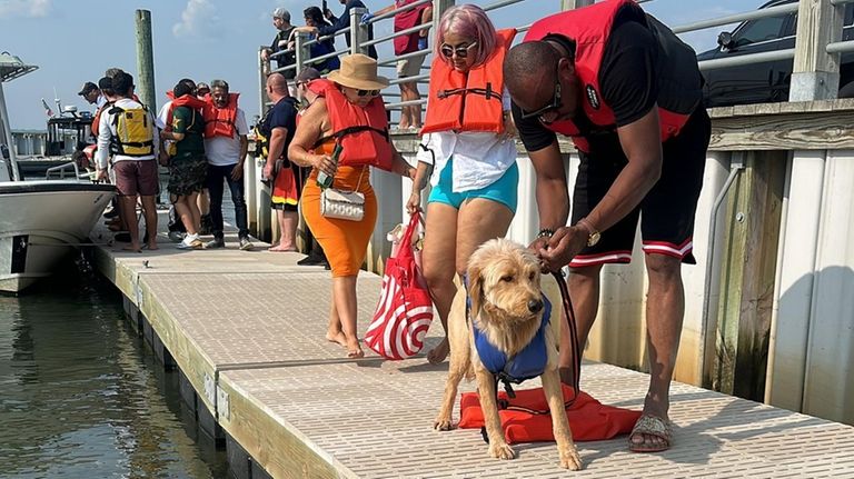 Those rescued from the distressed boat in Jones Inlet on Saturday...