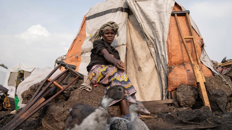 Sarah Bagheni, in the Bulengo refugee camp in Goma, Congo,...