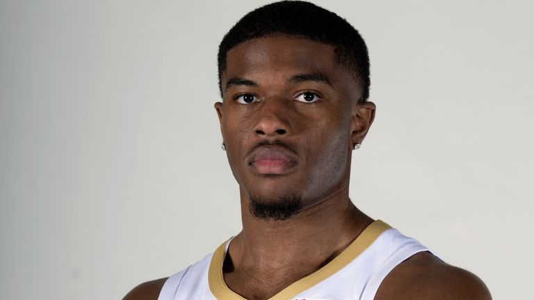 New Orleans Pelicans forward E.J. Liddell (32) poses for portraits...