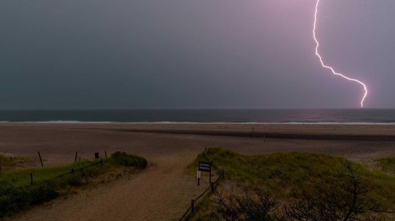 Lightning strike during late afternoon storm storm taken from the...