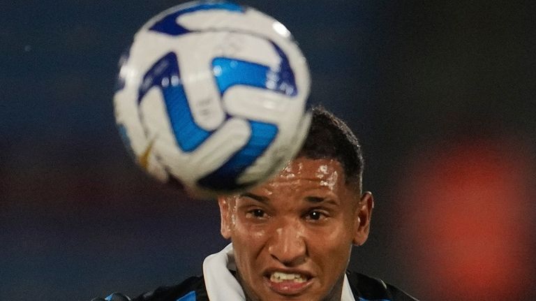 Juan Izquierdo of Uruguay's Liverpool plays in a Copa Libertadores...