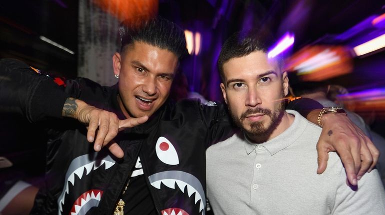  Paul "Pauly D" DelVecchio, left, and Vinny Guadagnino attend MTV's party for...