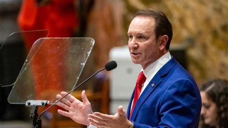 Gov. Jeff Landry speaks during the start of the special...