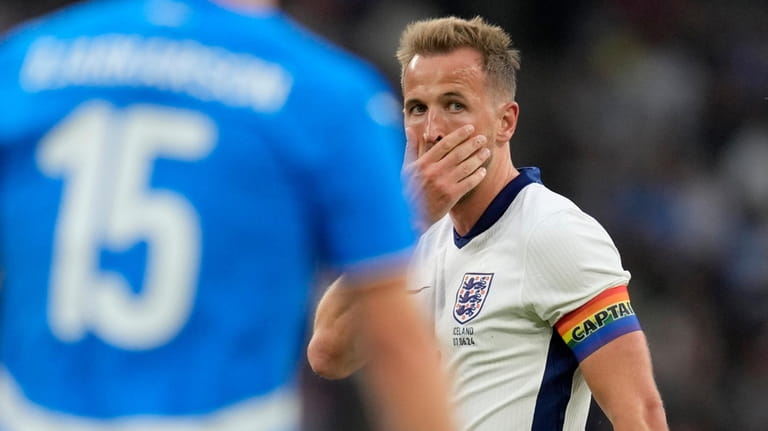 England's Harry Kane reacts during the International friendly soccer match...