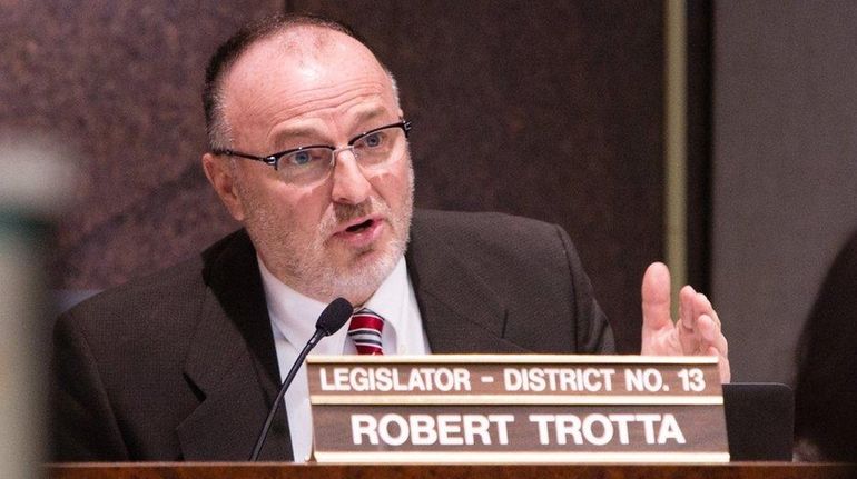 Legis. Robert Trotta during a meeting of the Suffolk County...