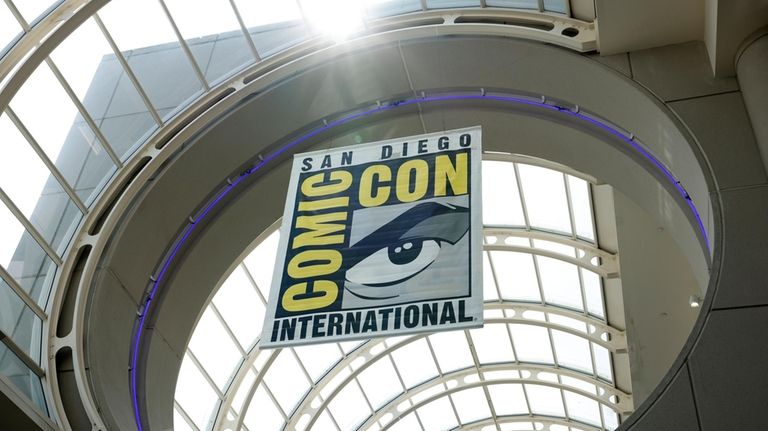 Signage appears at Comic-Con International on Thursday, July 20, 2023,...