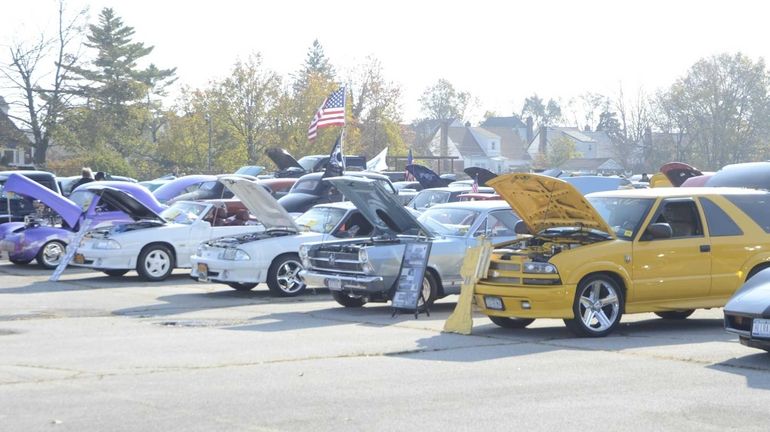 Cars are ready to be judged at the Long Island...