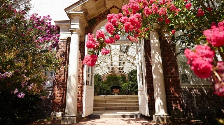 Exterior view of Camellia House in Planting Fields Arboretum, Oyster...