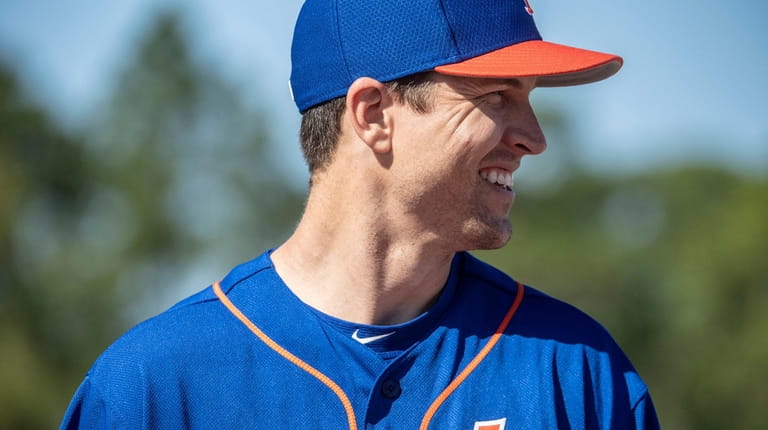 Mets pitcher Jacob deGrom during a spring training workout, Thursday...