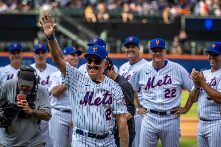 FILE - Former New York Mets' Dwight Gooden during Old-Timers' Day ceremony  before a baseball game between the Colorado Rockies and the New York Mets  on Saturday, Aug. 27, 2022, in New