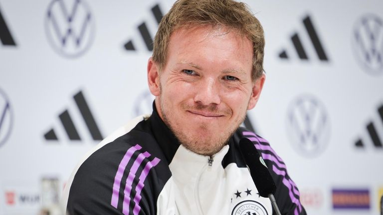 Germany's head coach Julian Nagelsmann attends a press conference of...