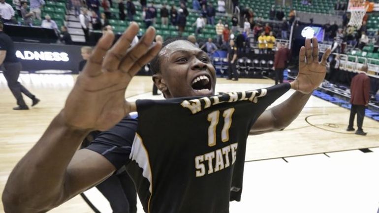 Wichita State's Cleanthony Early celebrates after his team defeated Gonzaga...