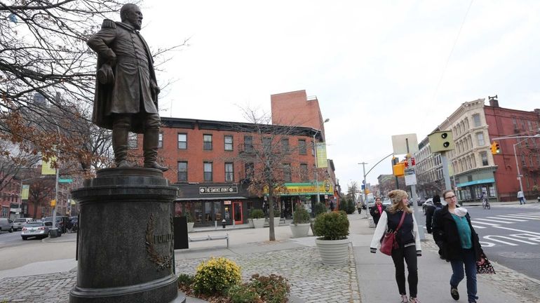 A statue of Gen. Edward Fowler, who led a New...