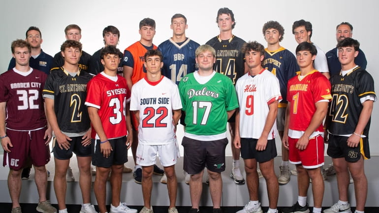 The 2024 Newsday All-Long Island boys lacrosse team. Front row,...