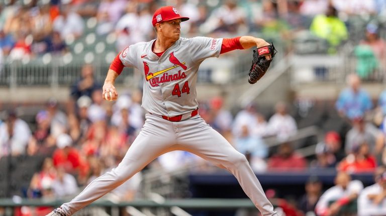 St. Louis Cardinals pitcher Kyle Gibson (44) throws during the...