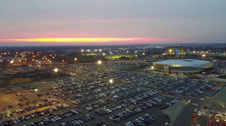 An aerial view of NYCB Live's Nassau Coliseum, April 5,...